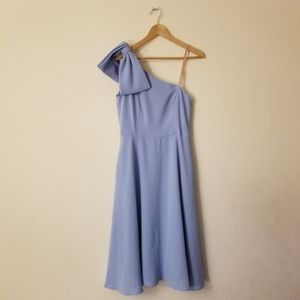 Gal Meets Glam Yvonne One Shoulder Powder Blue Midi Dress 6 Six